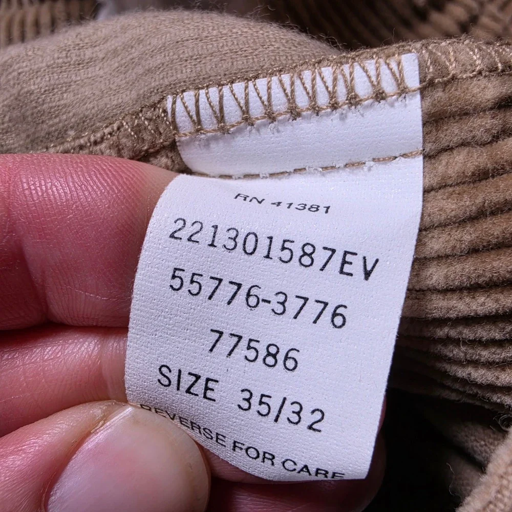 Vintage Polo Ralph Lauren Andrew Cords Mens 35/32 Pleated Wide-Wale Corduroy